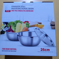 3 in 1 Multifunctional Grater Basin Stainless Steel Colanders Set