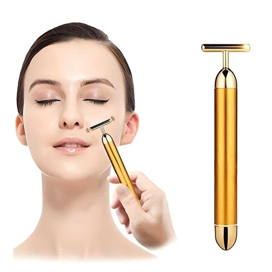 TECH AFFORD | 24K Gold Energy Beauty Bar Electric Facial Massage Roller